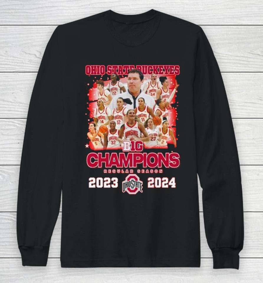 Ohio State Buckeyes B1G Champions Regular Season 2023 2024 Long Sleeve T-Shirt
