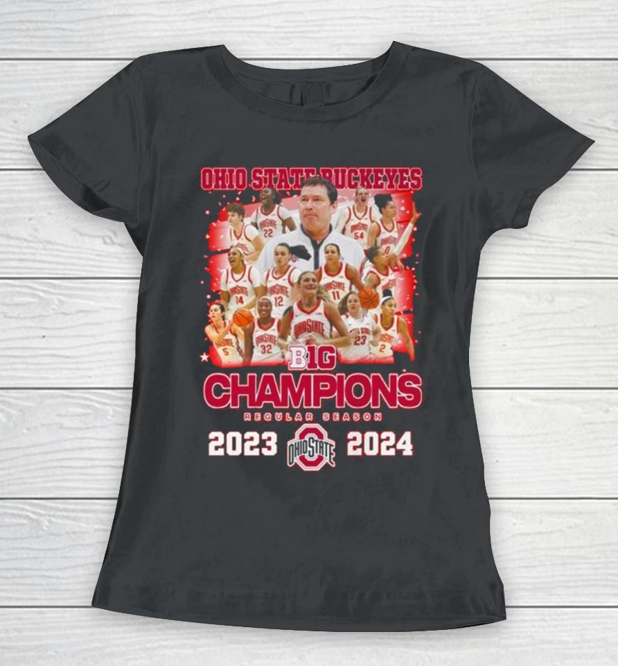 Ohio State Buckeyes B1G Champions Regular Season 2023 2024 Women T-Shirt