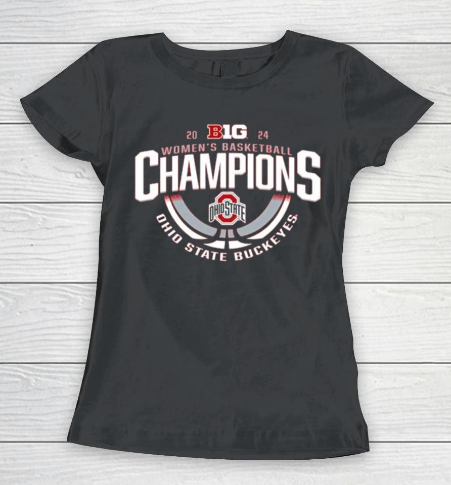Ohio State Buckeyes Blue 84 Unisex 2024 Big Ten Women’s Basketball Regular Season Champions Locker Room Women T-Shirt
