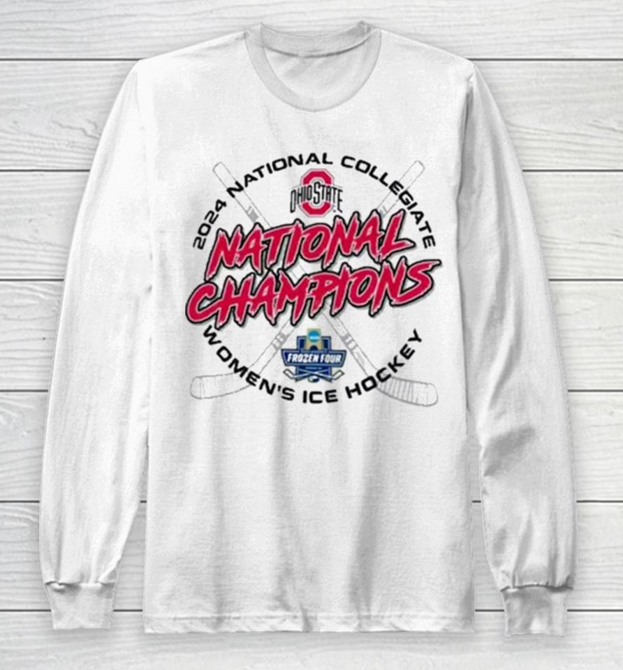 Ohio State Buckeyes Champion Unisex 2024 Ncaa Women’s Ice Hockey National Champions Locker Room Long Sleeve T-Shirt