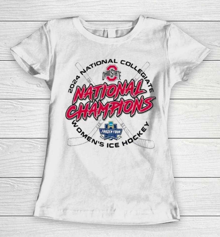 Ohio State Buckeyes Champion Unisex 2024 Ncaa Women’s Ice Hockey National Champions Locker Room Women T-Shirt
