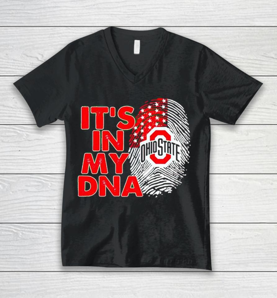 Ohio State Buckeyes It’s In My Dna Fingerprint Unisex V-Neck T-Shirt