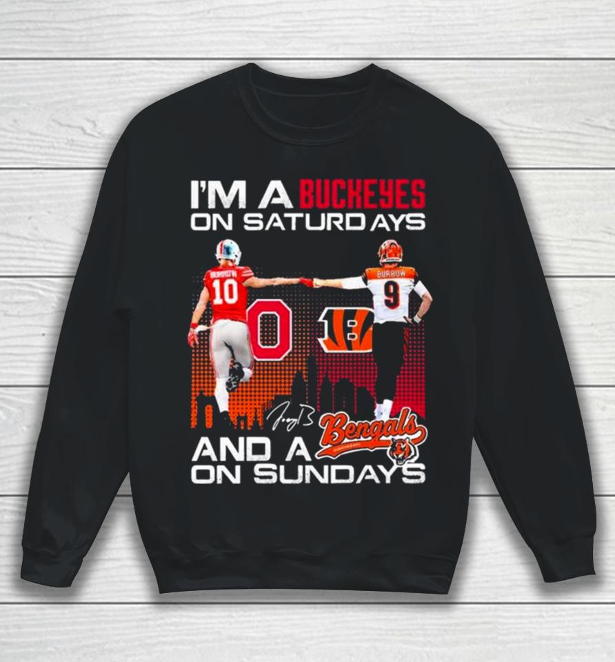 Ohio State Buckeyes On Saturdays Cincinnati Bengals On Sundays Sweatshirt