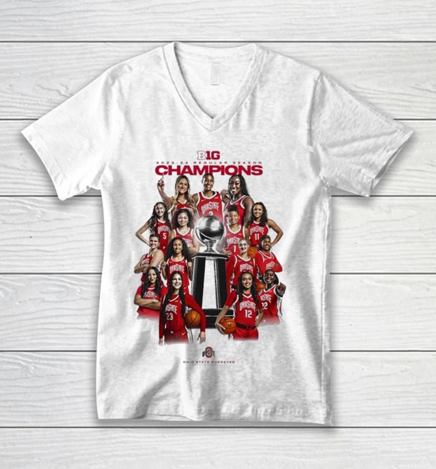 Ohio State Buckeyes Women’s Basketball Regular Season Champions Cup All Team Unisex V-Neck T-Shirt