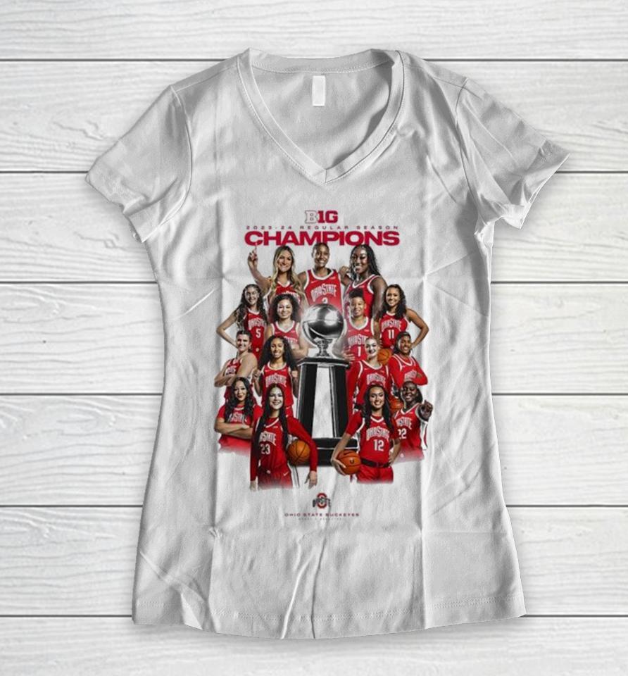 Ohio State Buckeyes Women’s Basketball Regular Season Champions Cup All Team Women V-Neck T-Shirt