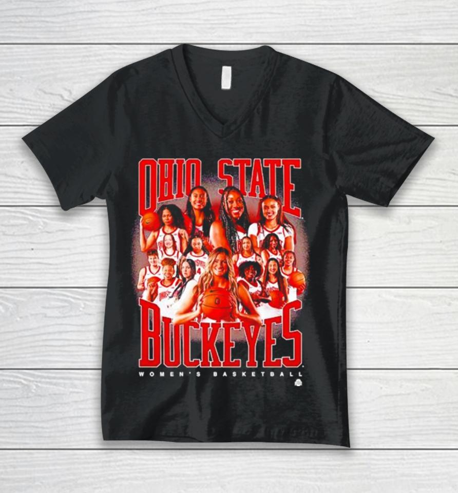 Ohio State Buckeyes Women’s Basketball Team Signature Unisex V-Neck T-Shirt