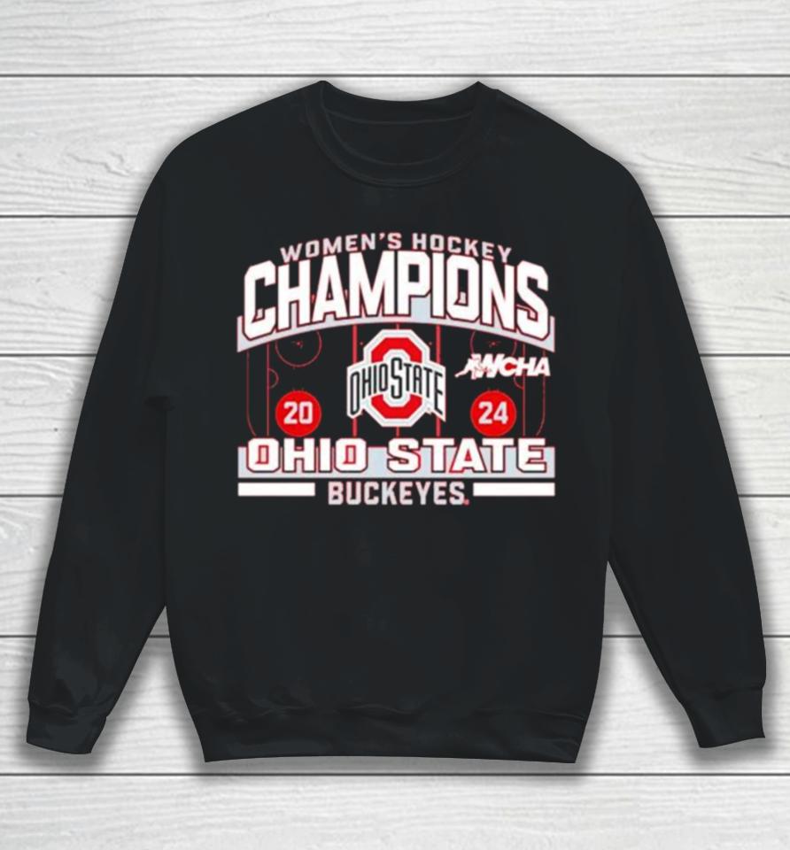 Ohio State Buckeyes Women’s Hockey Wcha 2024 Season Champions Sweatshirt