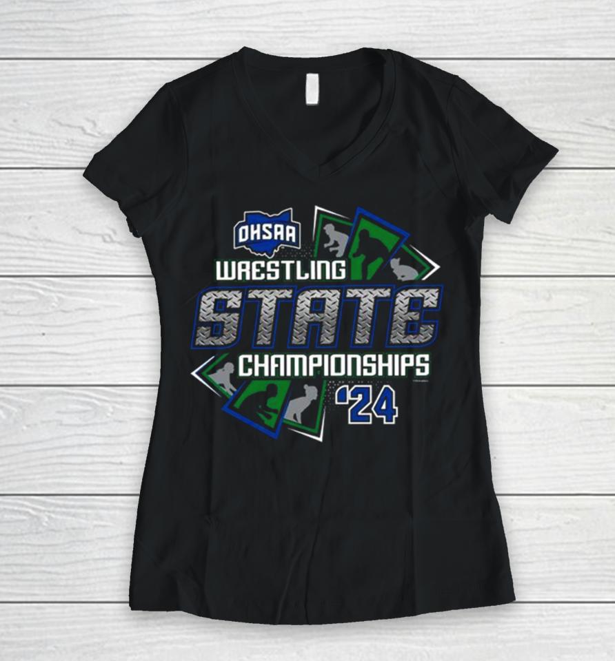 Ohsaa Wrestling State Championships ’24 Women V-Neck T-Shirt