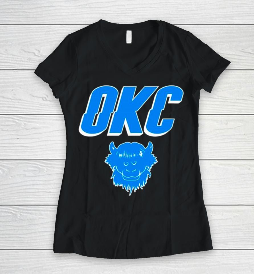 Okc Thunder Nba Basketball Women V-Neck T-Shirt