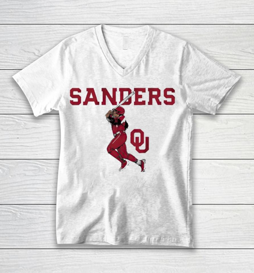 Oklahoma Softball Cydney Sanders Slugger Swing Unisex V-Neck T-Shirt