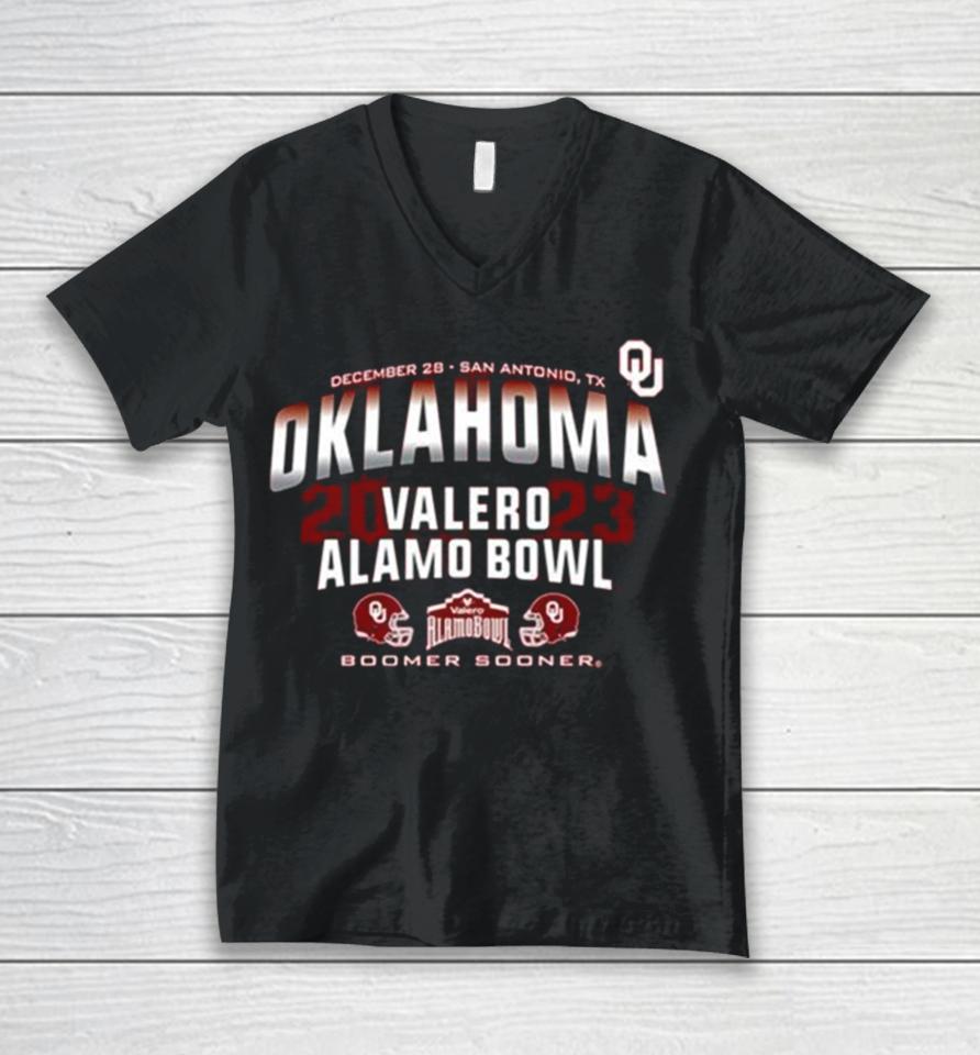 Oklahoma Sooners 2023 Valero Alamo Bowl Boomer Sooner Unisex V-Neck T-Shirt