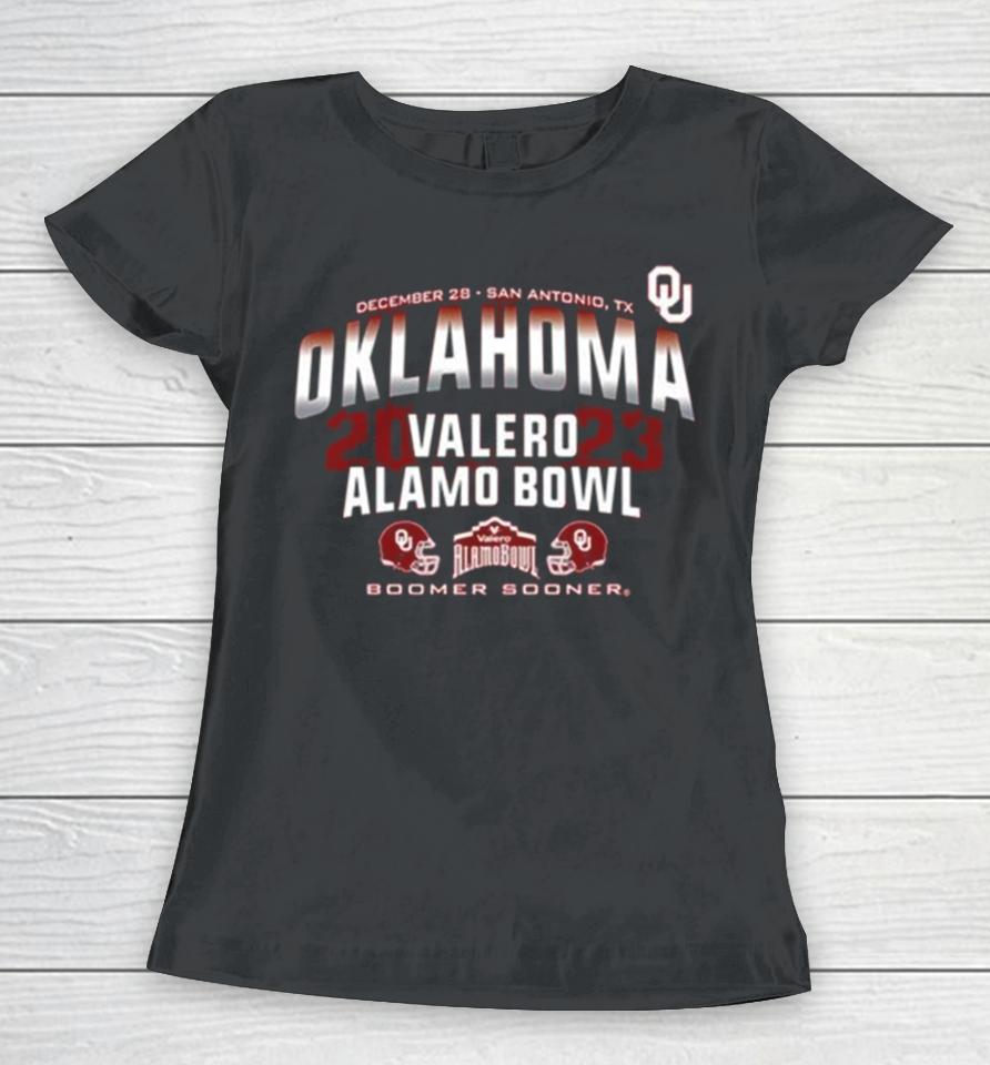 Oklahoma Sooners 2023 Valero Alamo Bowl Boomer Sooner Women T-Shirt