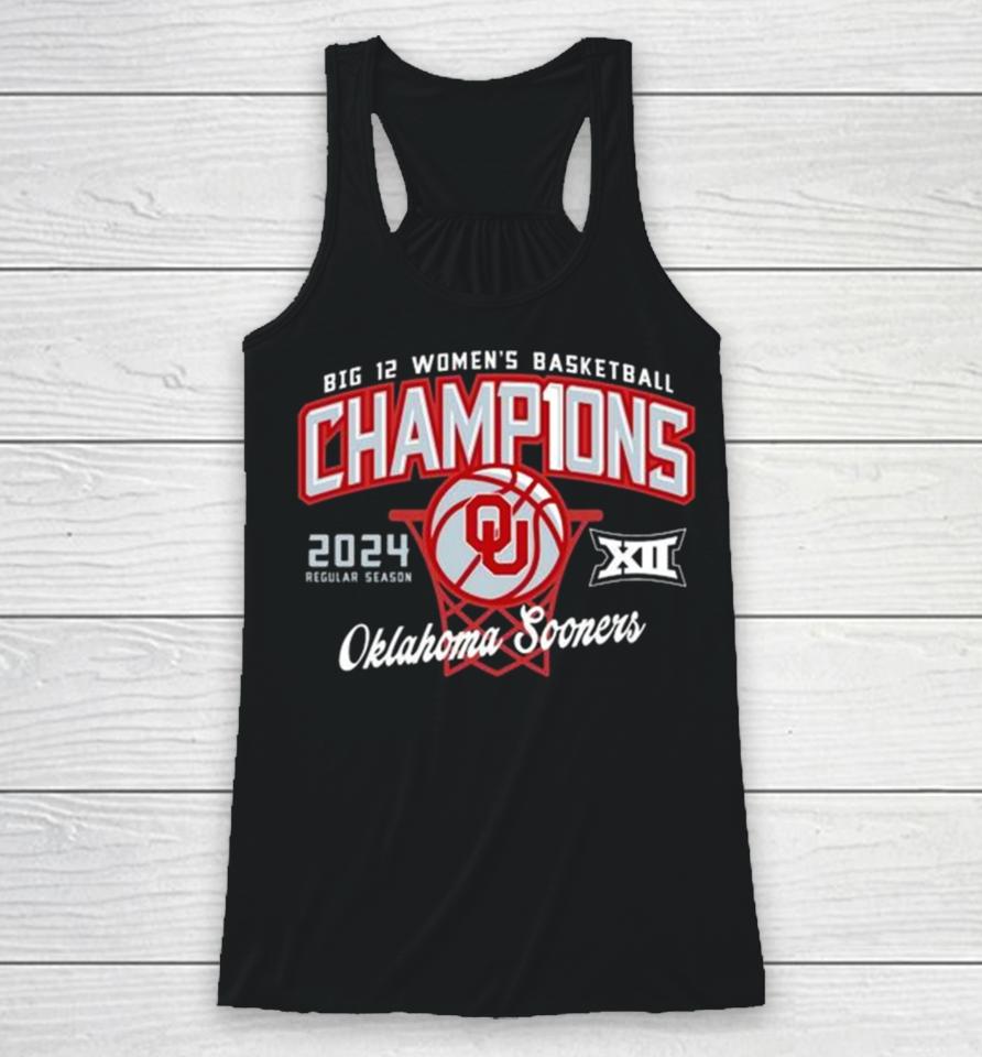 Oklahoma Sooners 2024 Big 12 Women’s Basketball Regular Season Champions Racerback Tank