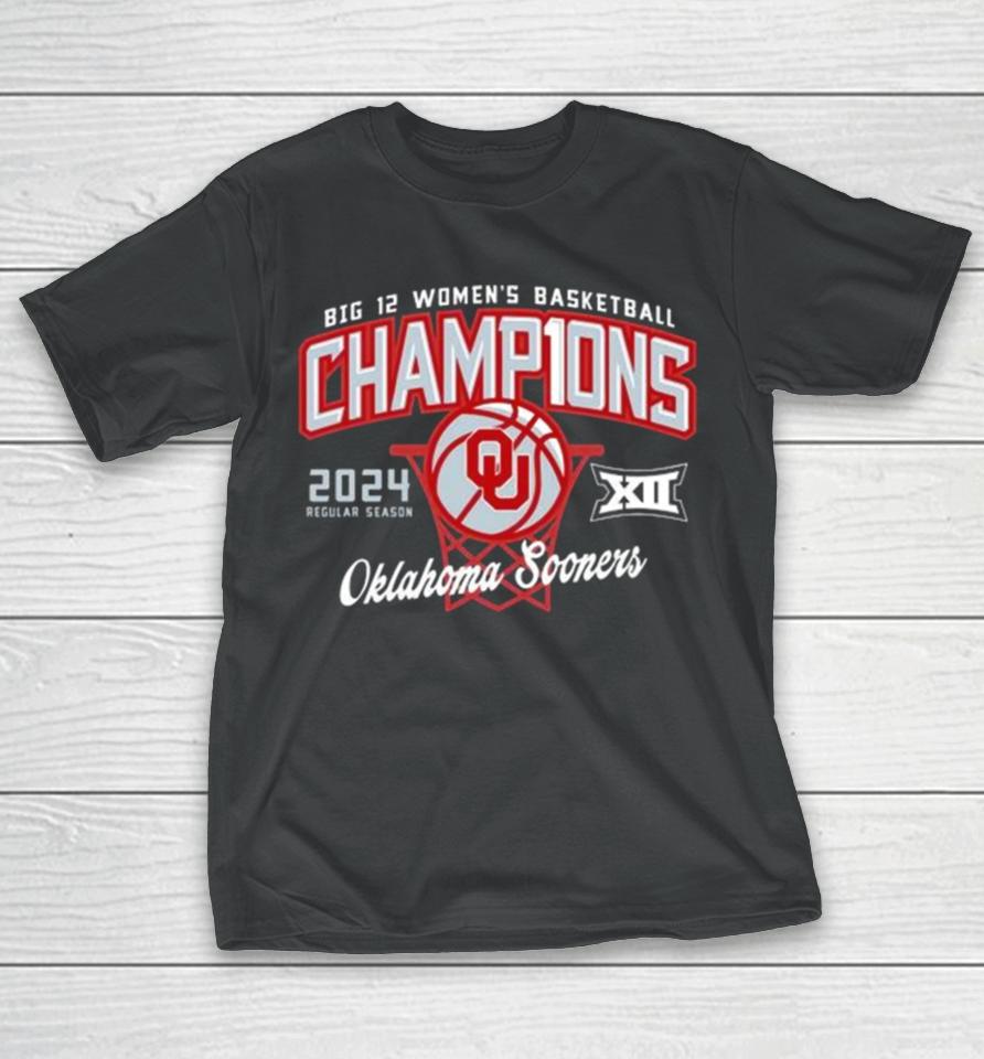 Oklahoma Sooners 2024 Big 12 Women’s Basketball Regular Season Champions T-Shirt