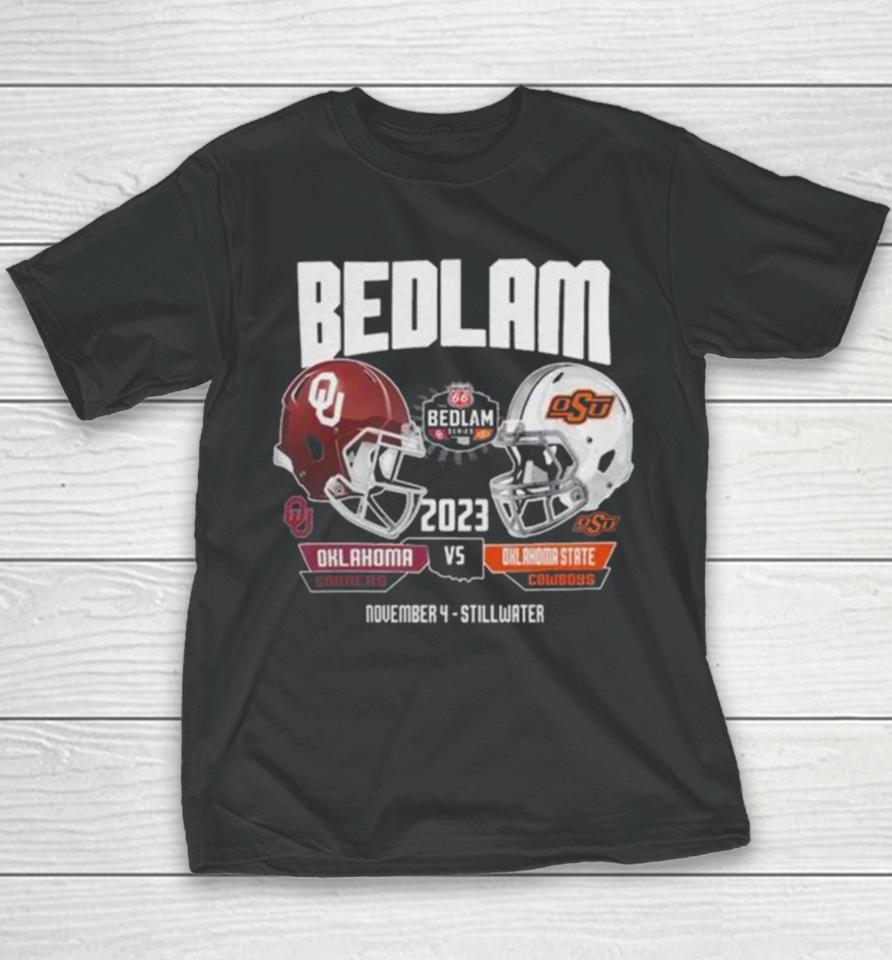 Oklahoma Sooners Vs Oklahoma State Cowboys 2023 Bedlam Football Matchup Youth T-Shirt