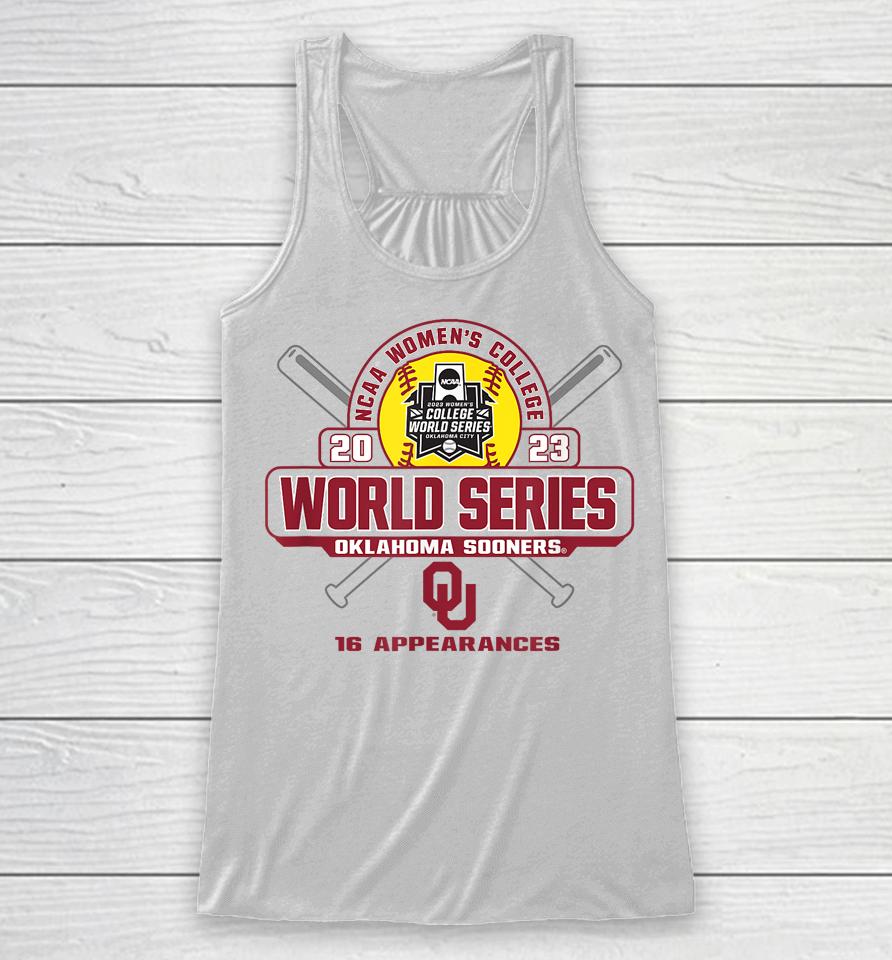 Oklahoma Sooners Women's College World Series 2023 Softball Racerback Tank