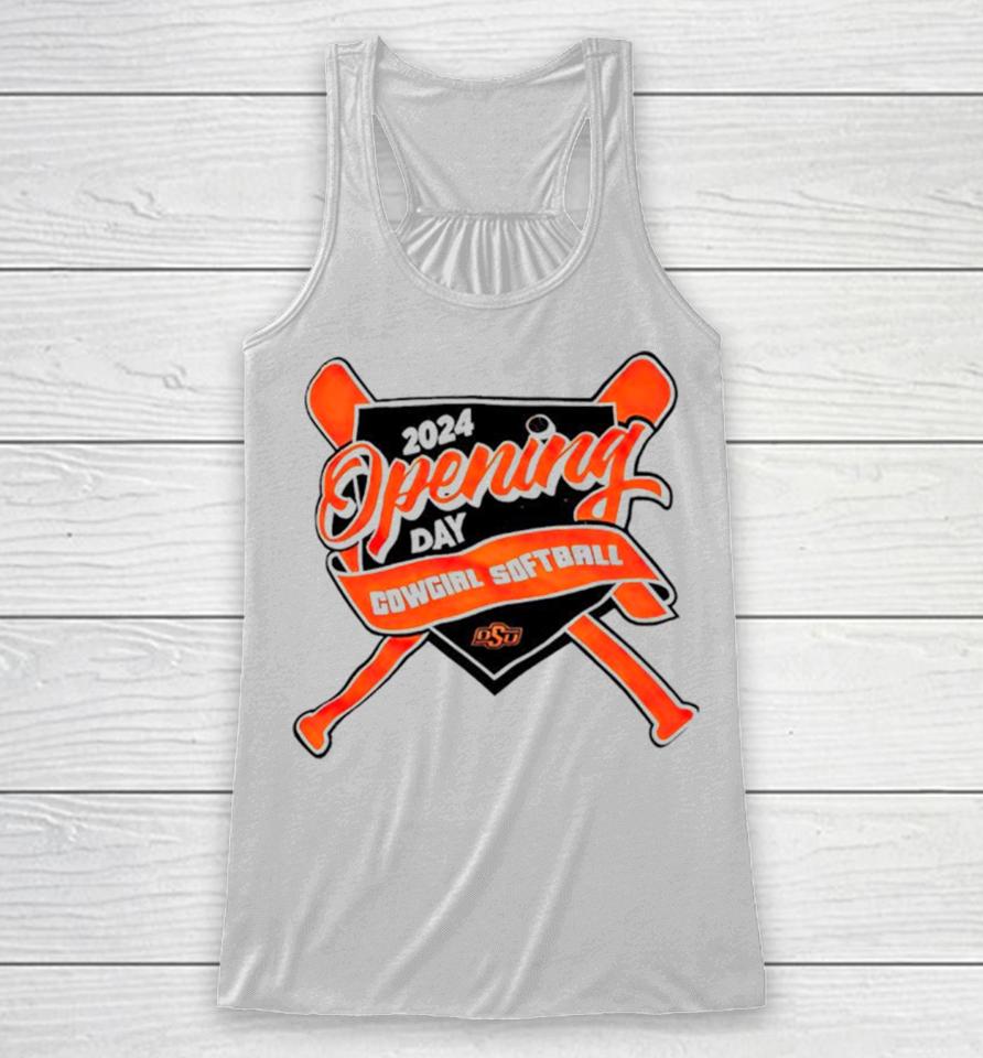 Oklahoma State Cowboys 2024 Opening Day Cowgirl Softball Racerback Tank