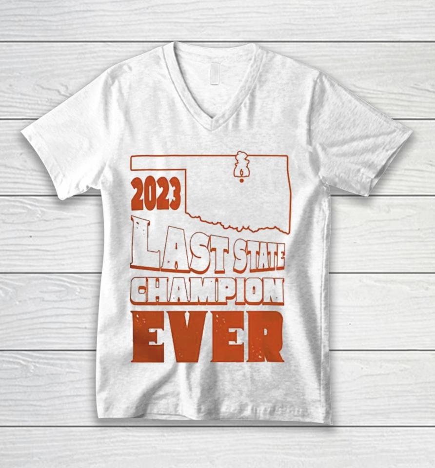 Oklahoma State Football Last State Champion Ever 2023 T Unisex V-Neck T-Shirt