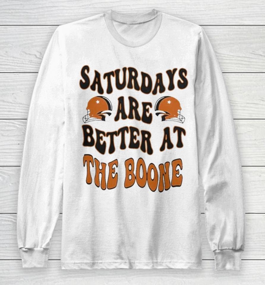 Oklahoma State Football Saturdays Are Better At The Boone 2023 Helmet Long Sleeve T-Shirt