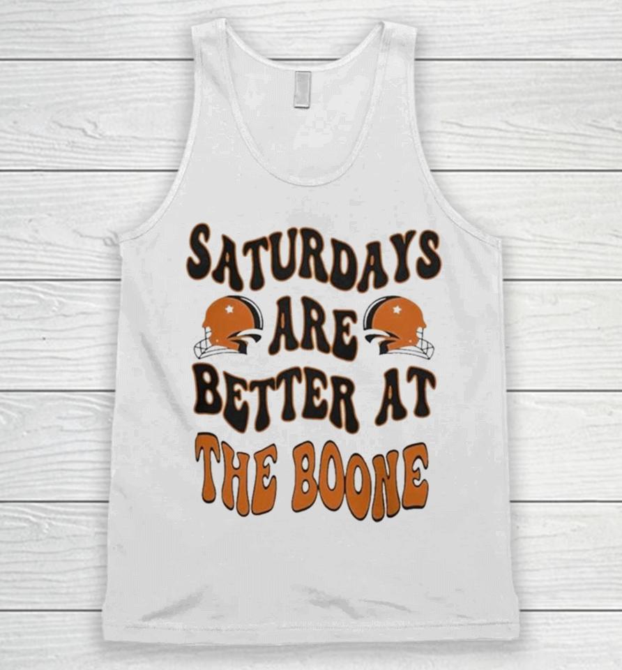 Oklahoma State Football Saturdays Are Better At The Boone 2023 Helmet Unisex Tank Top
