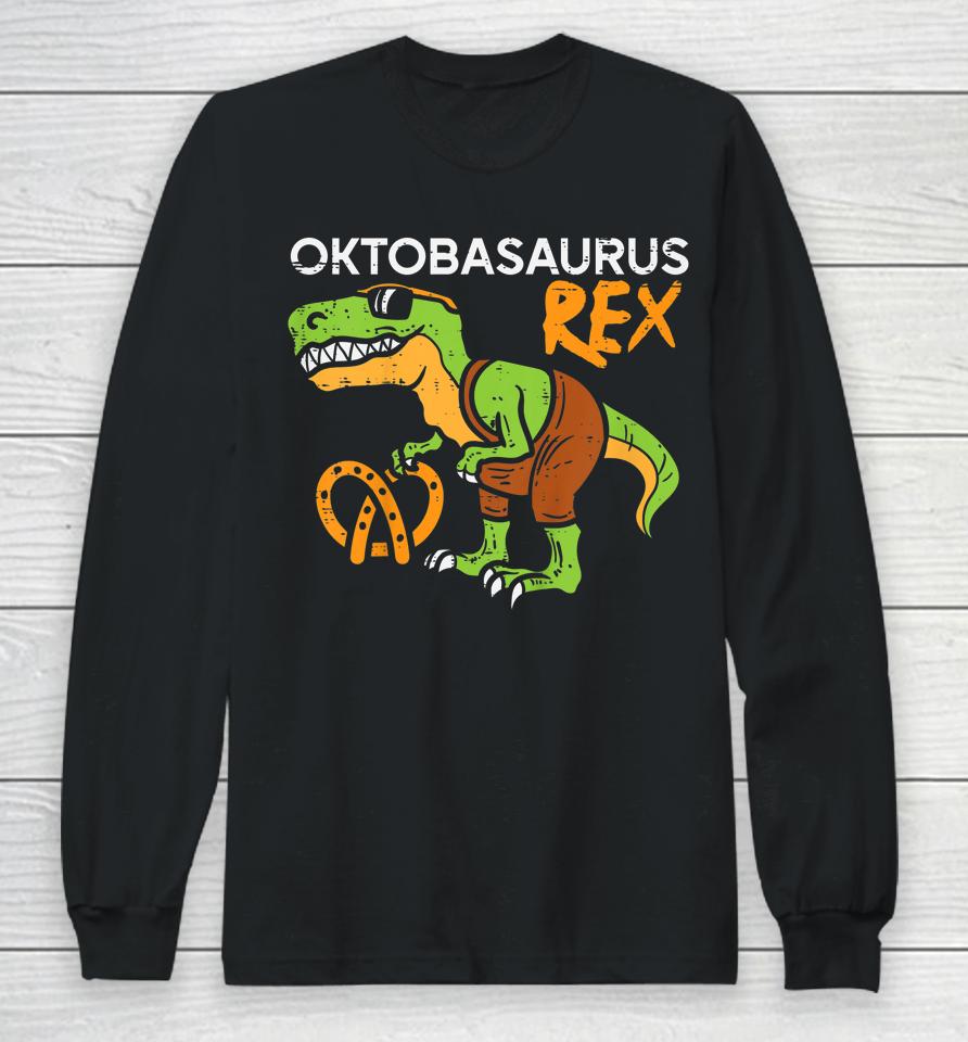 Oktobasaurus Rex Oktoberfest Trex Bavaria Dinosaur Boys Kids Long Sleeve T-Shirt