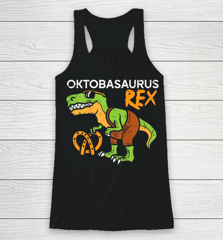 Oktobasaurus Rex Oktoberfest Trex Bavaria Dinosaur Boys Kids Racerback Tank