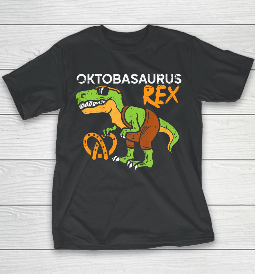 Oktobasaurus Rex Oktoberfest Trex Bavaria Dinosaur Boys Kids Youth T-Shirt