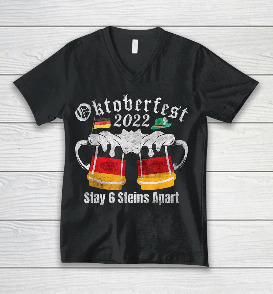 Oktoberfest 2022 6 Stein Apart Beer October Unisex V-Neck T-Shirt