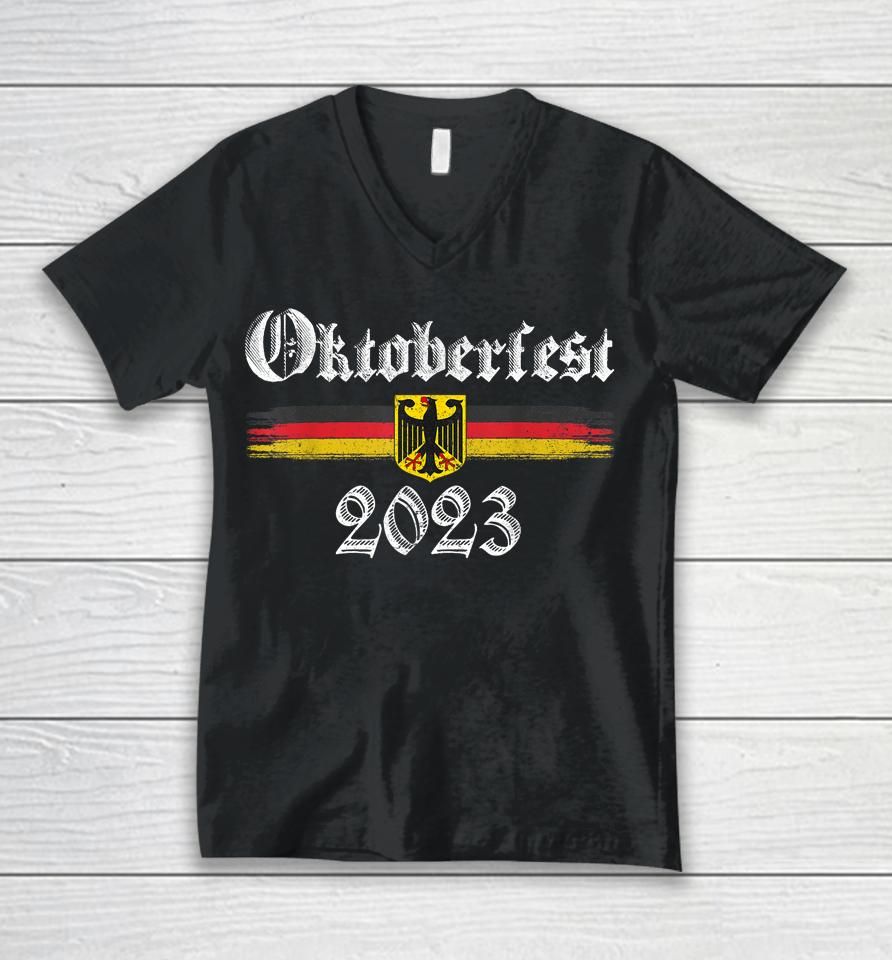 Oktoberfest 2023 Germany Flag Unisex V-Neck T-Shirt