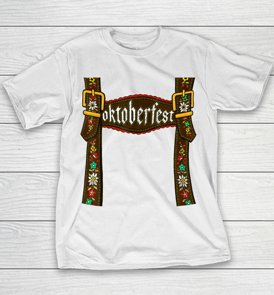 Oktoberfest Lederhosen Costume Cute German Bavarian Youth T-Shirt