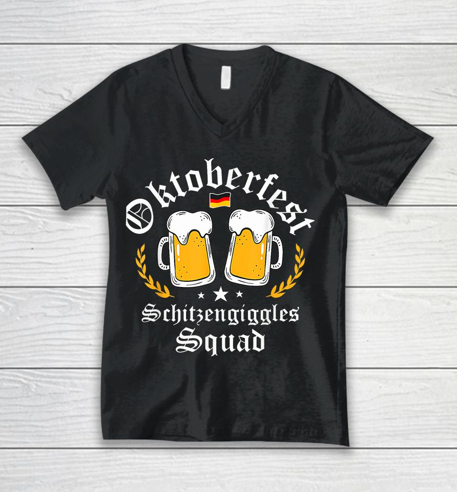 Oktoberfest Schitzengiggle Squad Bavarian Festival Unisex V-Neck T-Shirt