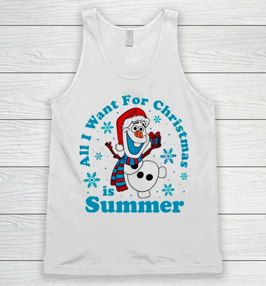 Olaf All I Want For Christmas Is Summer Unisex Tank Top