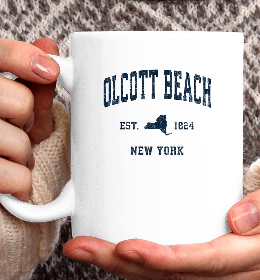 Olcott Beach New York Ny Vintage Coffee Mug