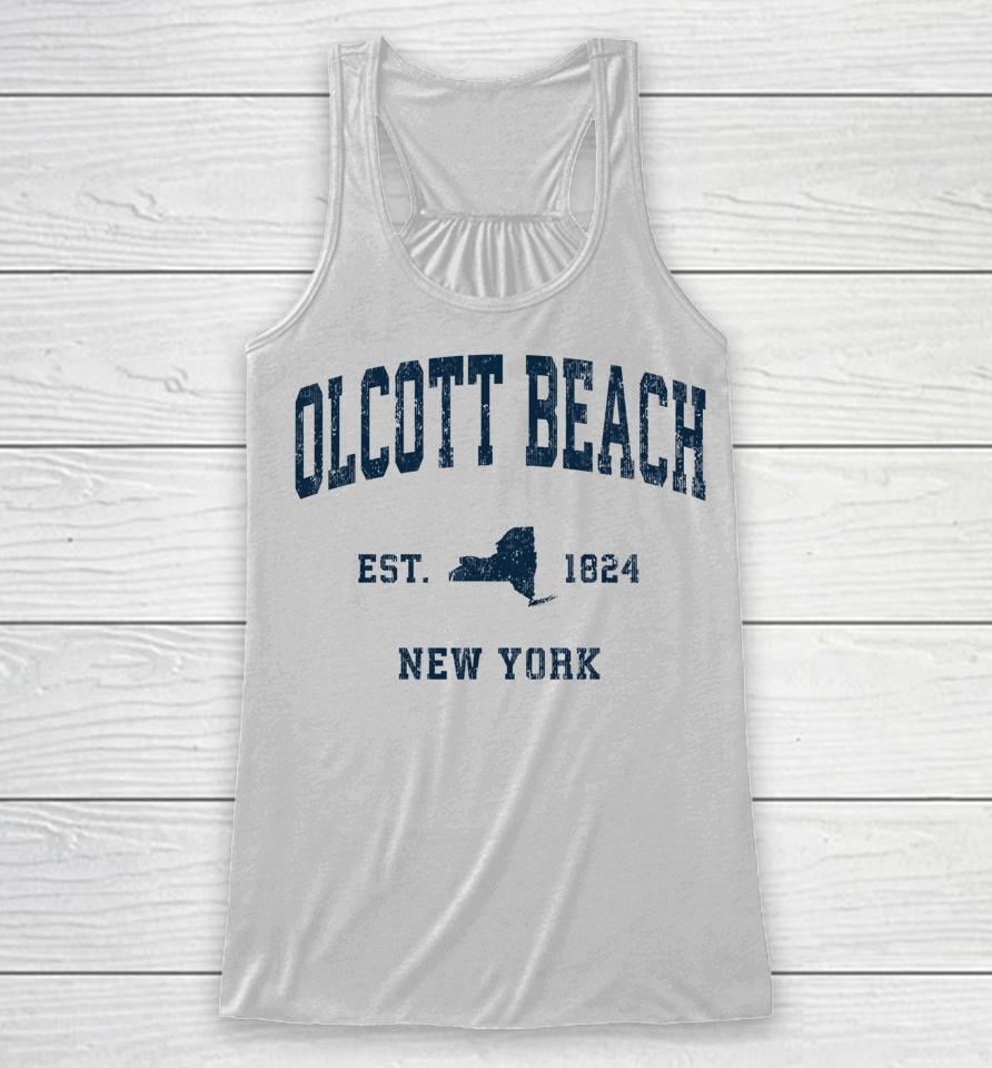 Olcott Beach New York Ny Vintage Racerback Tank