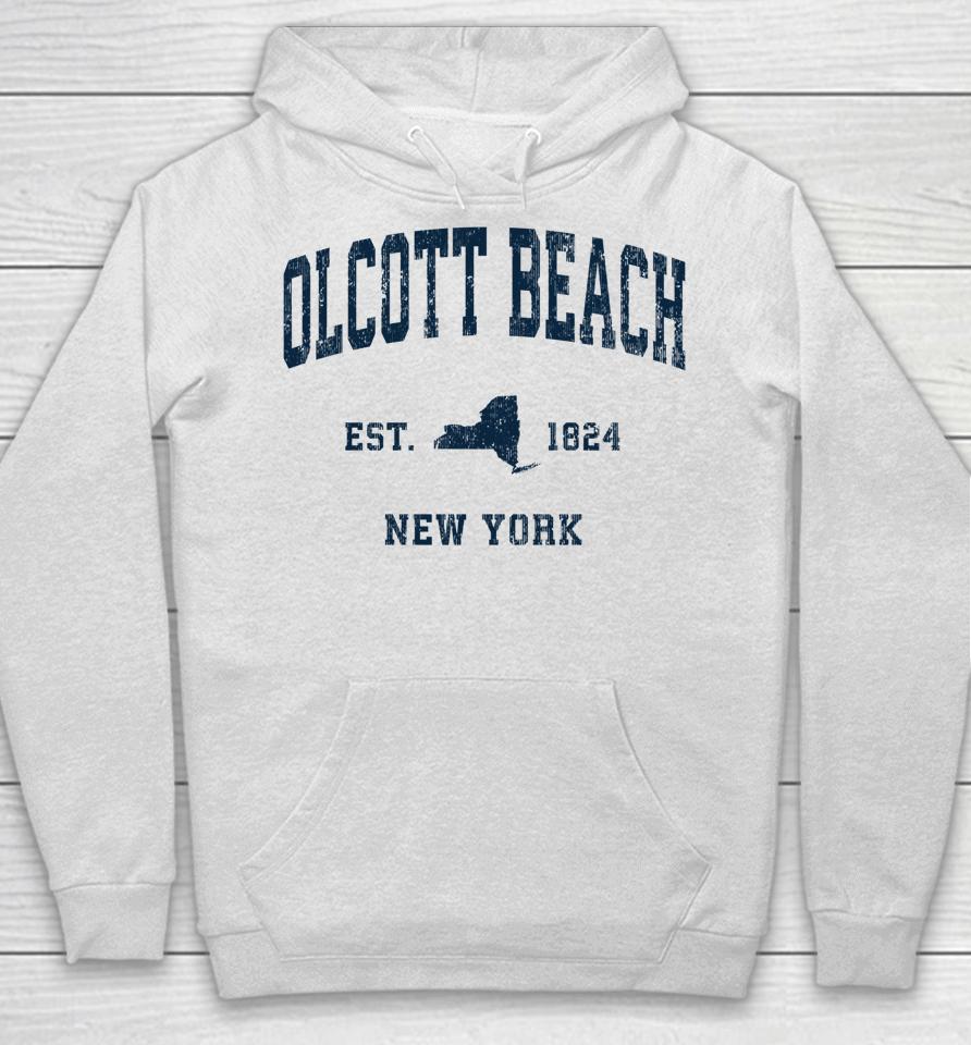 Olcott Beach New York Ny Vintage Hoodie
