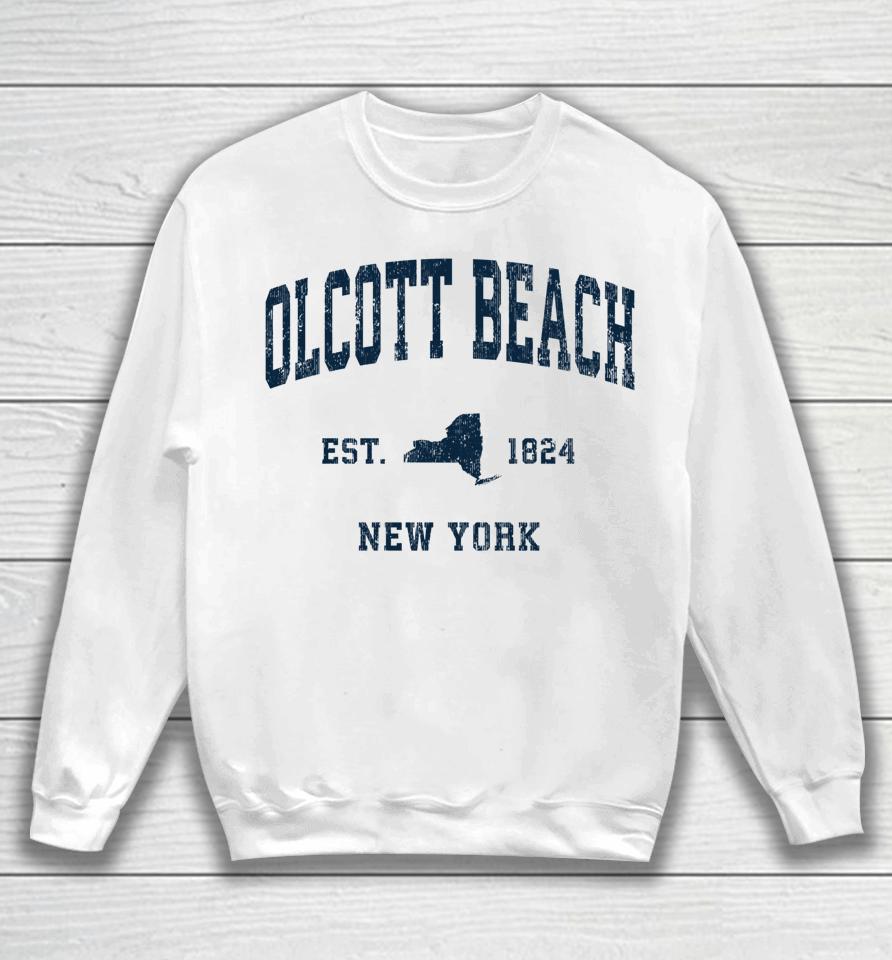 Olcott Beach New York Ny Vintage Sweatshirt