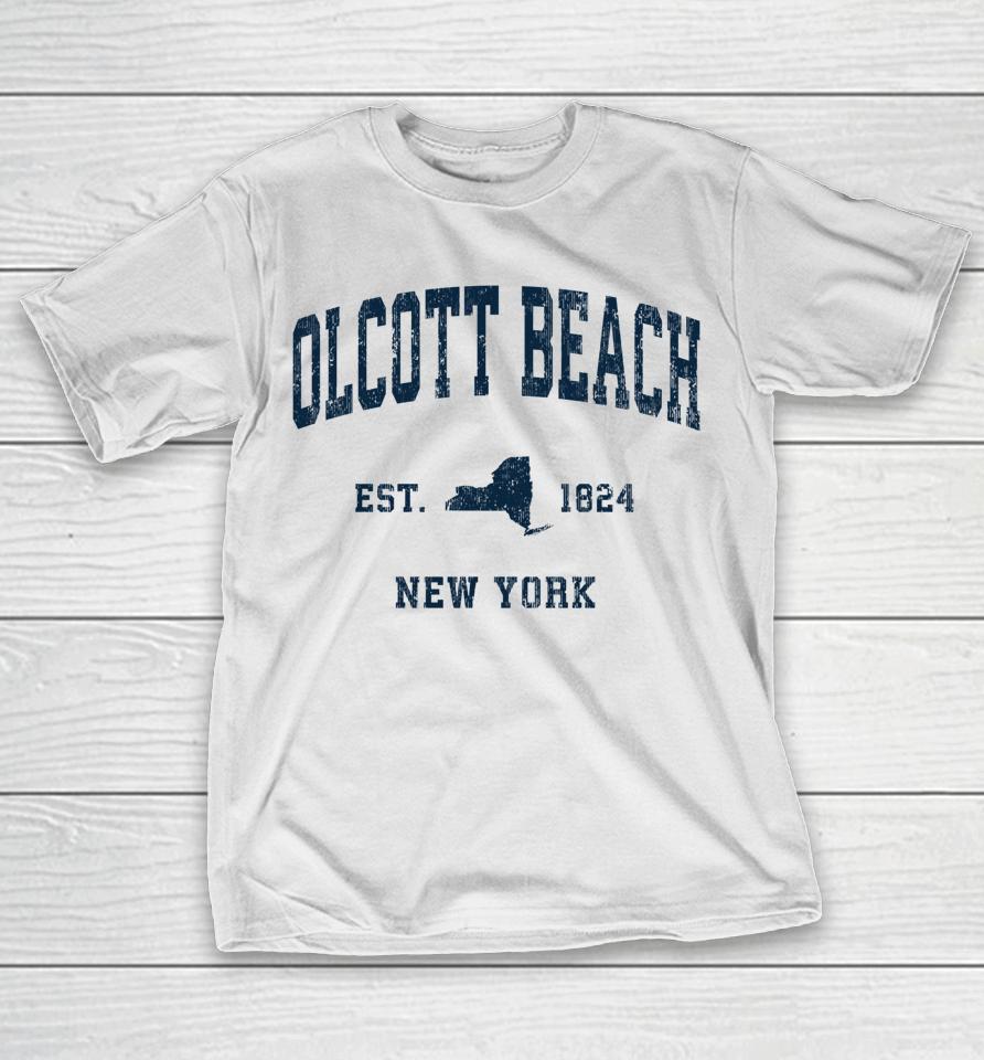 Olcott Beach New York Ny Vintage T-Shirt
