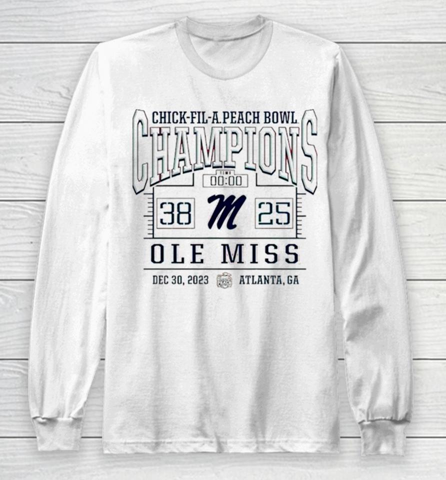 Ole Miss Rebels 2023 Peach Bowl Champions Long Sleeve T-Shirt