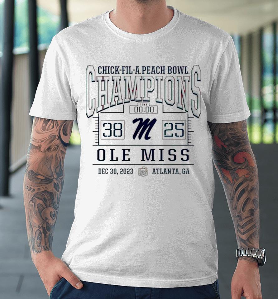 Ole Miss Rebels 2023 Peach Bowl Champions Premium T-Shirt