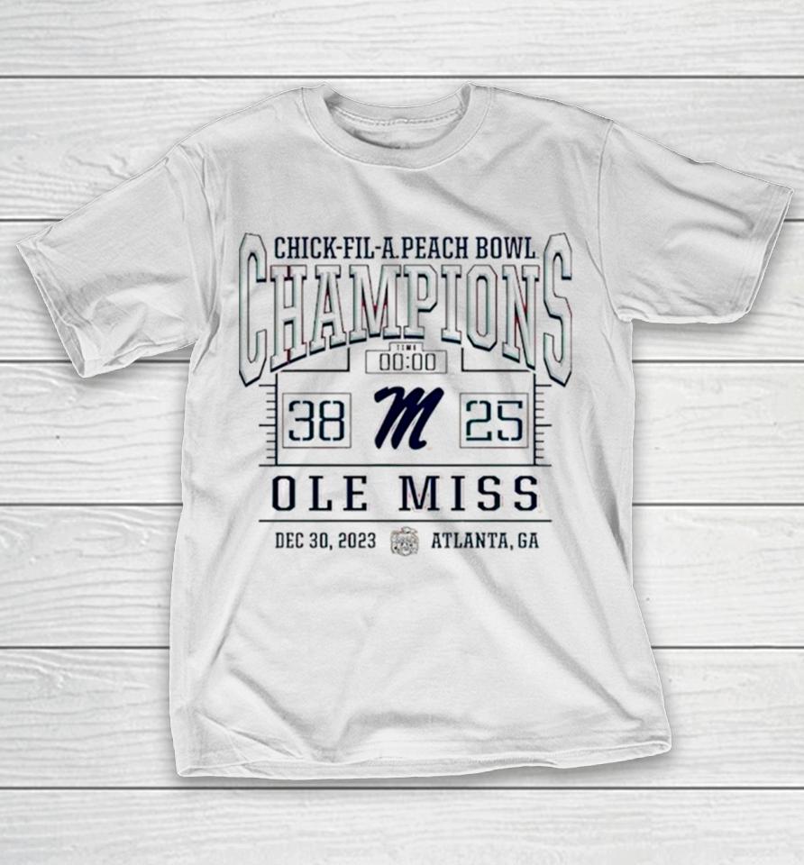 Ole Miss Rebels 2023 Peach Bowl Champions T-Shirt