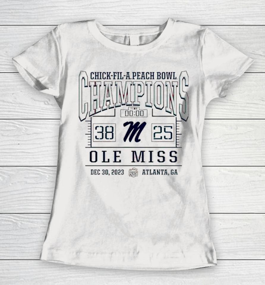 Ole Miss Rebels 2023 Peach Bowl Champions Women T-Shirt
