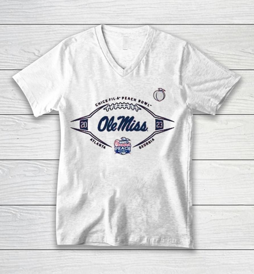 Ole Miss Rebels Football 2023 Chick Fil A Peach Bowl Unisex V-Neck T-Shirt