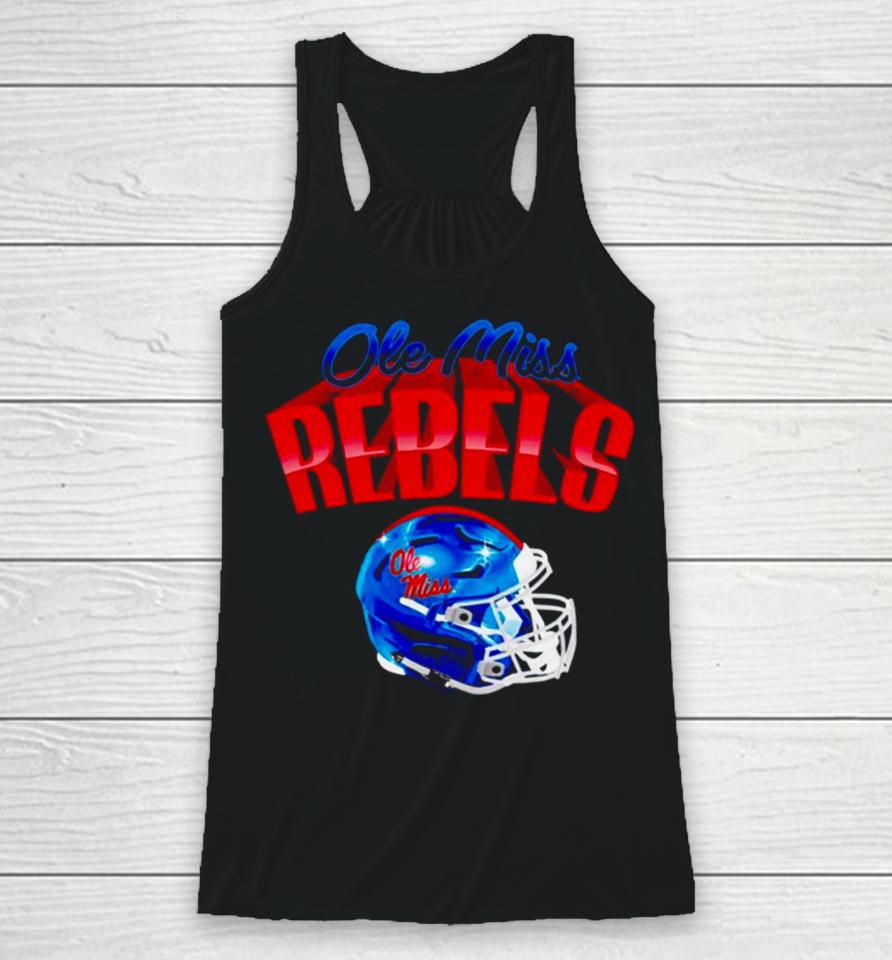 Ole Miss Rebels Football Glossy Helmet Racerback Tank