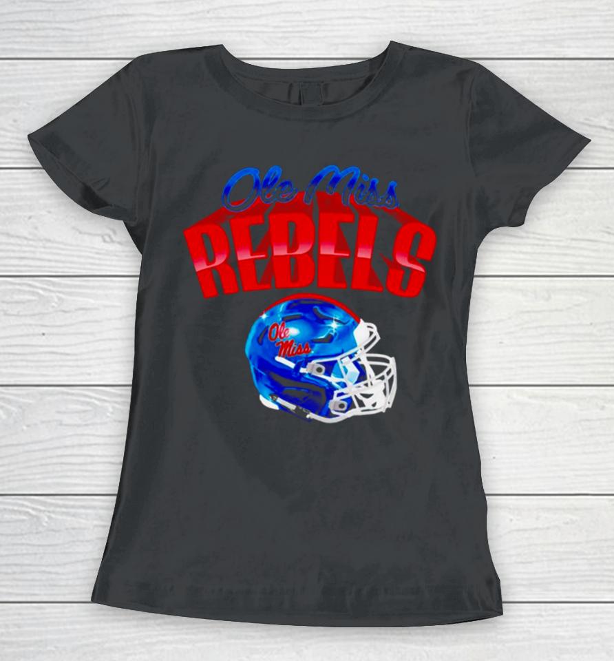 Ole Miss Rebels Football Glossy Helmet Women T-Shirt