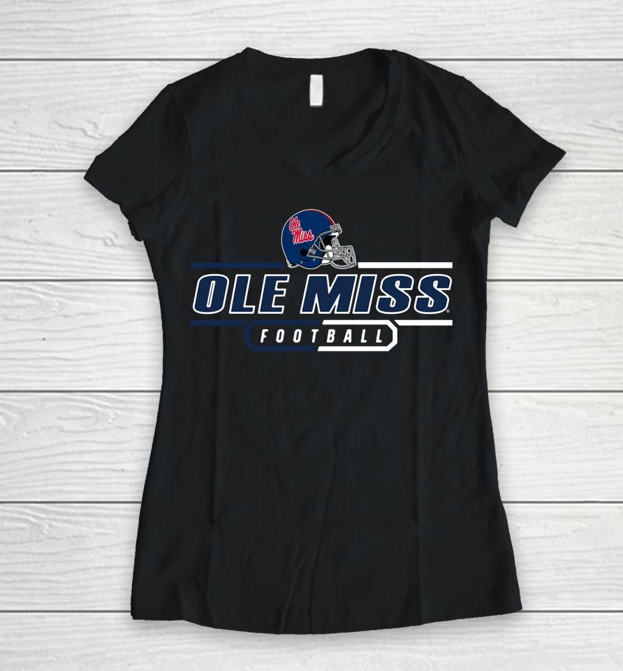 Ole Miss Rebels Football Scrimmage Fleece Women V-Neck T-Shirt