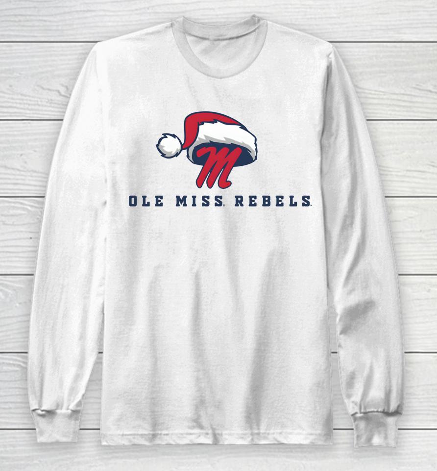 Ole Miss Rebels Logo Santa Hat 2022 Long Sleeve T-Shirt