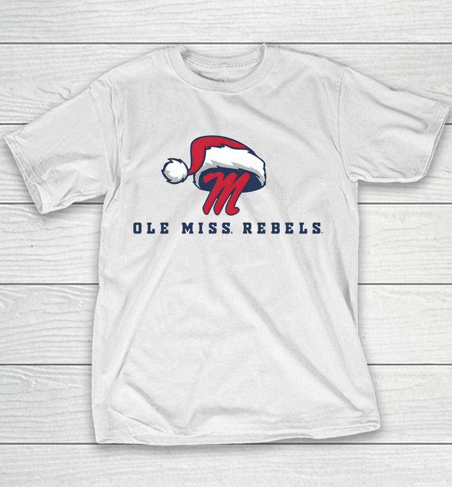Ole Miss Rebels Logo Santa Hat 2022 Youth T-Shirt