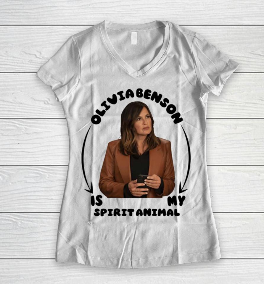 Olivia Benson Is My Spirit Animal Funny Women V-Neck T-Shirt