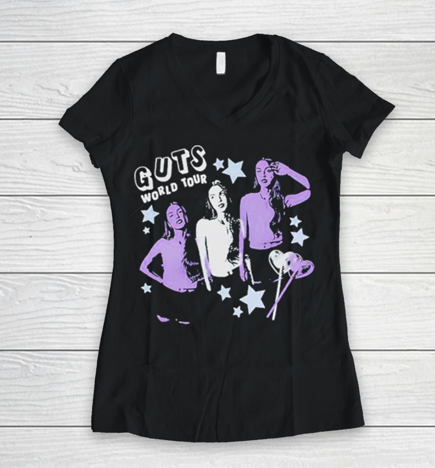 Olivia Rodrigo Guts World Tour Lollypop Dateback Women V-Neck T-Shirt