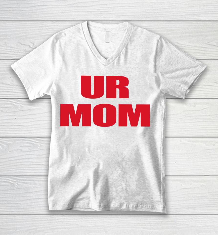 Olivia Rodrigo Wearing Ur Mom Unisex V-Neck T-Shirt